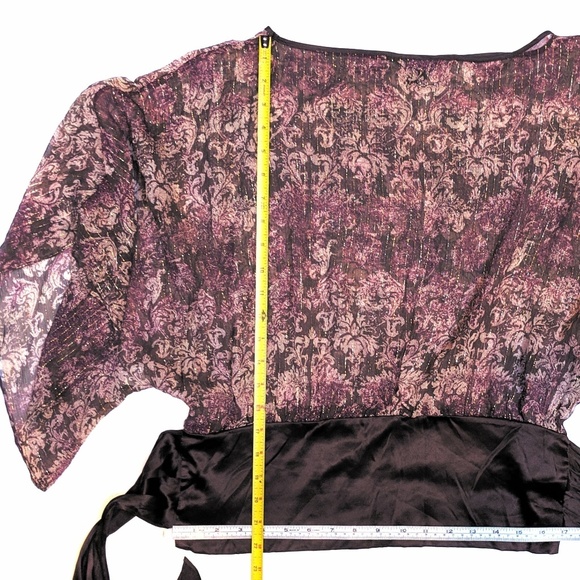 Express sheer purple metallic gold top - Picture 4 of 4